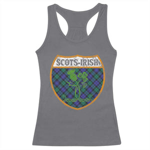 Scots-Irish Pride Racerback Tank Top Shamrock Ulster Scots Scotch Irish Shamrock Thistle TS09 Charcoal Print Your Wear