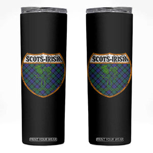 Scots-Irish Pride Skinny Tumbler Shamrock Ulster Scots Scotch Irish Shamrock Thistle TS09 Black Print Your Wear