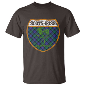 Scots-Irish Pride T Shirt Shamrock Ulster Scots Scotch Irish Shamrock Thistle TS09 Dark Chocolate Print Your Wear