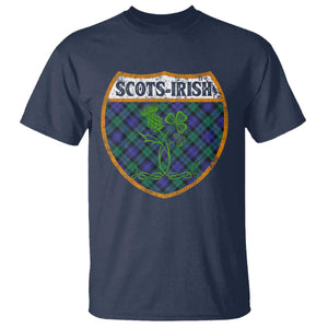 Scots-Irish Pride T Shirt Shamrock Ulster Scots Scotch Irish Shamrock Thistle TS09 Navy Print Your Wear