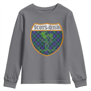 Scots-Irish Pride Youth Sweatshirt Shamrock Ulster Scots Scotch Irish Shamrock Thistle TS09 Charcoal Print Your Wear