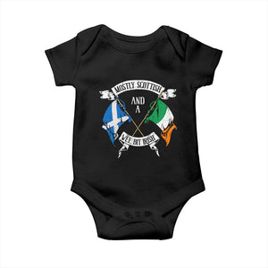Funny Scots-Irish Pride Baby Onesie Mostly Scottish Wee Bit Irish TS09 Black Print Your Wear
