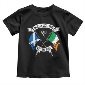 Funny Scots-Irish Pride Toddler T Shirt Mostly Scottish Wee Bit Irish TS09 Black Print Your Wear
