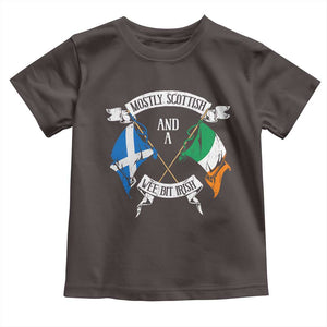Funny Scots-Irish Pride Toddler T Shirt Mostly Scottish Wee Bit Irish TS09 Dark Chocolate Print Your Wear