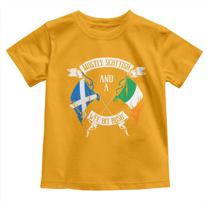 Funny Scots-Irish Pride Toddler T Shirt Mostly Scottish Wee Bit Irish TS09 Gold Print Your Wear