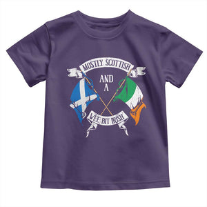 Funny Scots-Irish Pride Toddler T Shirt Mostly Scottish Wee Bit Irish TS09 Purple Print Your Wear