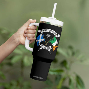 Funny Scots-Irish Pride Tumbler With Handle Mostly Scottish Wee Bit Irish TS09 Print Your Wear