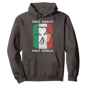 Irish Italian Pride Hoodie Half Gaelic Half Garlic Shamrock Ireland Italy Flag TS09 Dark Chocolate Print Your Wear