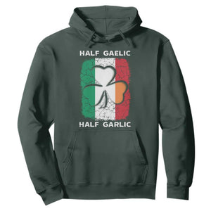 Irish Italian Pride Hoodie Half Gaelic Half Garlic Shamrock Ireland Italy Flag TS09 Dark Forest Green Print Your Wear