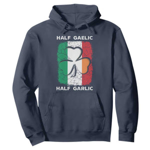 Irish Italian Pride Hoodie Half Gaelic Half Garlic Shamrock Ireland Italy Flag TS09 Navy Print Your Wear