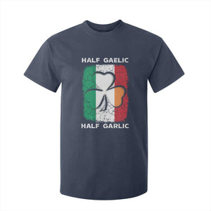 Irish Italian Pride T Shirt For Kids - Half Gaelic Half Garlic Shamrock Ireland Italy Flag Tee TS09 Navy Print Your Wear