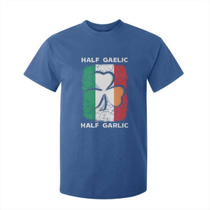 Irish Italian Pride T Shirt For Kids - Half Gaelic Half Garlic Shamrock Ireland Italy Flag Tee TS09 Royal Blue Print Your Wear