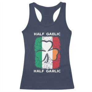 Irish Italian Pride Racerback Tank Top Half Gaelic Half Garlic Shamrock Ireland Italy Flag TS09 Navy Print Your Wear