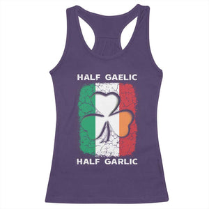 Irish Italian Pride Racerback Tank Top Half Gaelic Half Garlic Shamrock Ireland Italy Flag TS09 Purple Print Your Wear