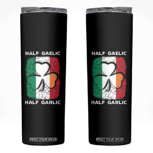 Irish Italian Pride Skinny Tumbler Half Gaelic Half Garlic Shamrock Ireland Italy Flag TS09 Black Print Your Wear