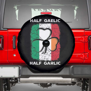 Irish Italian Pride Spare Tire Cover Half Gaelic Half Garlic Shamrock Ireland Italy Flag TS09 Black Print Your Wear