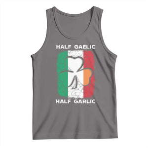 Irish Italian Pride Tank Top Half Gaelic Half Garlic Shamrock Ireland Italy Flag TS09 Deep Heather Print Your Wear