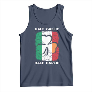 Irish Italian Pride Tank Top Half Gaelic Half Garlic Shamrock Ireland Italy Flag TS09 Navy Print Your Wear