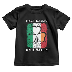 Irish Italian Pride Toddler T Shirt Half Gaelic Half Garlic Shamrock Ireland Italy Flag TS09 Black Print Your Wear