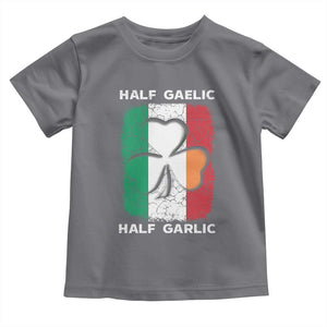 Irish Italian Pride Toddler T Shirt Half Gaelic Half Garlic Shamrock Ireland Italy Flag TS09 Charcoal Print Your Wear