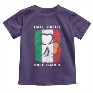 Irish Italian Pride Toddler T Shirt Half Gaelic Half Garlic Shamrock Ireland Italy Flag TS09 Purple Print Your Wear