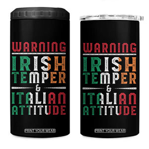 Funny Irish Temper Italian Attitude 4 in 1 Can Cooler Tumbler TS09 One Size: 16 oz Black Print Your Wear