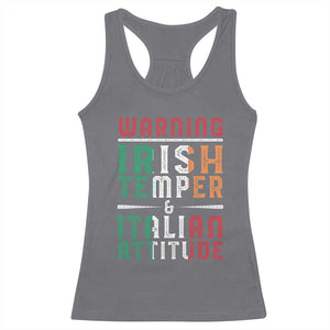Funny Irish Temper Italian Attitude Racerback Tank Top TS09 Charcoal Print Your Wear
