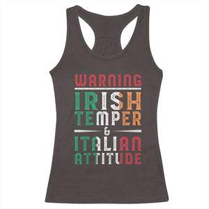 Funny Irish Temper Italian Attitude Racerback Tank Top TS09 Dark Chocolate Print Your Wear