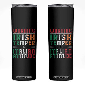 Funny Irish Temper Italian Attitude Skinny Tumbler TS09 Black Print Your Wear