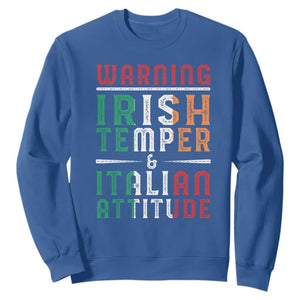 Funny Irish Temper Italian Attitude Sweatshirt TS09 Royal Blue Print Your Wear