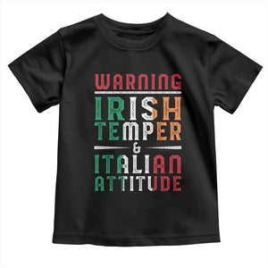 Funny Irish Temper Italian Attitude Toddler T Shirt TS09 Black Print Your Wear