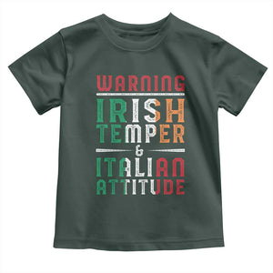 Funny Irish Temper Italian Attitude Toddler T Shirt TS09 Dark Forest Green Print Your Wear