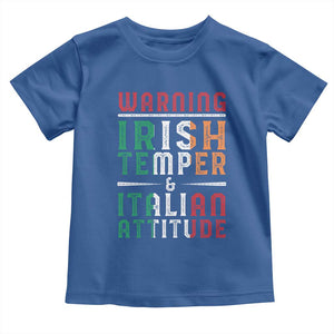 Funny Irish Temper Italian Attitude Toddler T Shirt TS09 Royal Blue Print Your Wear