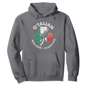 Italian Irish O'talian St. Patrick's Day Hoodie TS09 Charcoal Print Your Wear