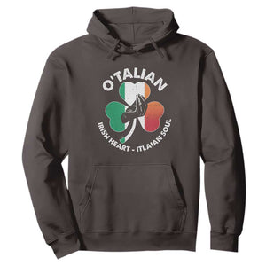 Italian Irish O'talian St. Patrick's Day Hoodie TS09 Dark Chocolate Print Your Wear