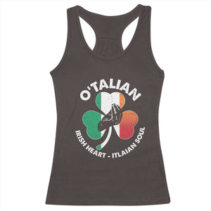 Italian Irish O'talian St. Patrick's Day Racerback Tank Top TS09 Dark Chocolate Print Your Wear
