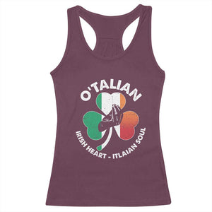 Italian Irish O'talian St. Patrick's Day Racerback Tank Top TS09 Maroon Print Your Wear