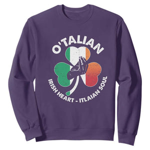 Italian Irish O'talian St. Patrick's Day Sweatshirt TS09 Purple Print Your Wear