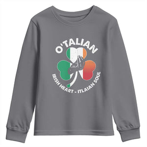 Italian Irish O'talian St. Patrick's Day Youth Sweatshirt TS09 Charcoal Print Your Wear
