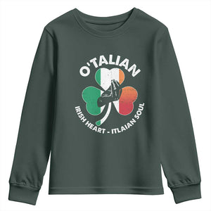 Italian Irish O'talian St. Patrick's Day Youth Sweatshirt TS09 Dark Forest Green Print Your Wear