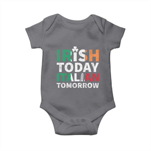 Funny St. Patrick's Day Baby Onesie Irish Today Italian Tomorrow TS09 Charcoal Print Your Wear