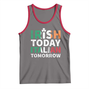 Funny St. Patrick's Day Tank Top Irish Today Italian Tomorrow TS09 Deep Heather Red Print Your Wear
