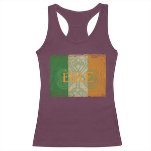 Eire Irish Pride Racerback Tank Top Celtic Shamrock Ireland Flag TS09 Maroon Print Your Wear