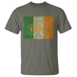 Eire Irish Pride T Shirt Celtic Shamrock Ireland Flag TS09 Military Green Print Your Wear