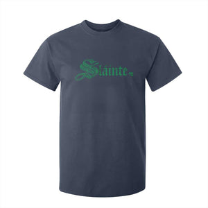 Irish T Shirt For Kid Slainte Cheers Good Health Ireland TS09 Navy Print Your Wear