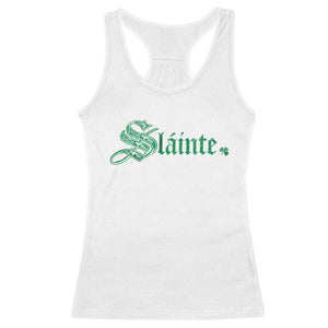 Irish Racerback Tank Top Slainte Cheers Good Health Ireland TS09 White Print Your Wear