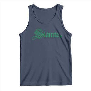 Irish Tank Top Slainte Cheers Good Health Ireland TS09 Navy Print Your Wear