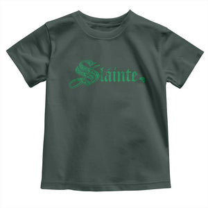 Irish Toddler T Shirt Slainte Cheers Good Health Ireland TS09 Dark Forest Green Print Your Wear