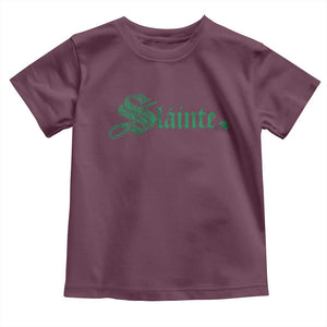 Irish Toddler T Shirt Slainte Cheers Good Health Ireland TS09 Maroon Print Your Wear