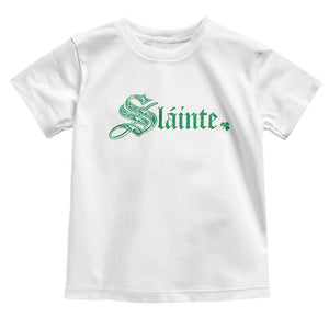 Irish Toddler T Shirt Slainte Cheers Good Health Ireland TS09 White Print Your Wear
